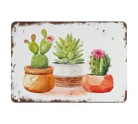 Graman - Cartello artistico vintage con cactus in vaso, arte grassa, decorazione da parete con cactus del sud-ovest, decorazione per ufficio, camera dei bambini, pub, birreria, casa, 20,3 x 30,5 cm
