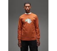 Gramicci - Maglietta a maniche lunghe arancione brunito con videocamera S