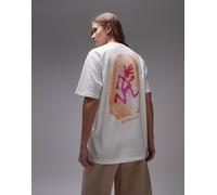 Gramicci - T-shirt bianca con grafica con impronta digitale-Bianco L