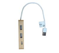 Gramigg Adattatore Splitter per Cavo Prolunga USB C in Legno per Tastiere Portatili Dock Ricarica Tipo C