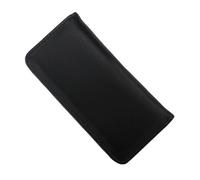 Gramigg Astuccio in pelle per penne stilografiche, 3 scomparti, con cerniera, per studenti, personale aziendale, scuola, ufficio e tutti i giorni, Nero