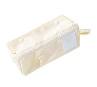 Gramigg Astuccio multifunzionale di grande capacità estensibile portapenne scomparti multipli sacchetti per penne in tela per studenti adulti sacchetti per matite di grande capacità, Burro.