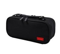 Gramigg Astuccio per matite di grande capacità, 5 scomparti, in tela, multistrato, organizer per penne, trousse da viaggio per cosmetici, Nero , D