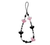 Gramigg Catena con ciondolo a forma di cuore in acrilico color caramella per cellulare, accessorio alla moda per borse da donna