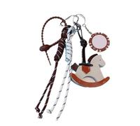 Gramigg Ciondolo Portachiavi A Forma Cavallo In Pelle Creativa Con In corda Intrecciata Perfetto Per La Decorazione Chiavi E Borse Della Macchina. Pratico In pelle