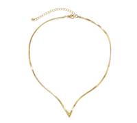 Gramigg Collana a catena a serpente piatta a forma di V per donne e uomini, catena a clavicola semplice e minimalista collana a catena per clavicola