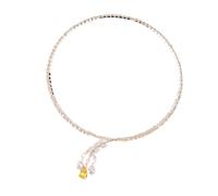 Gramigg Cristalli Eleganti Accento Lacrime Cloro Collana A Pendente In Oro Decorazione A Catena Lariat Per Abbigliamento Casual Ogni Giorno Collana Ciondolo Fogliare