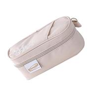 Gramigg Grande Capacità Cancelleria Storage Bag Cerniere Cancelleria Sacchetti di Stoccaggio Studente Multifunzionale Scomparto Astuccio di Matita Grande Capacità, Tè al latte.