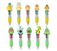 Gramigg Penna a sfera multicolore 4-Color-in-1 Penne retrattili multicolore per diario codifica a colori Cancelleria carina per studenti Forniture per ufficio