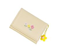 Gramigg Semplice borsa corta porta carte portafoglio triplo portafoglio in pelle PU portamonete con stampa floreale portafoglio bello cambiamento per quotidiano in pelle PU cambio stampa floreale