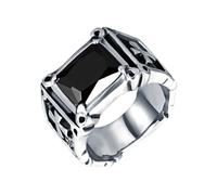 Gramigg Taglio Cuscino Cubic Zirconia Gotico Crossed Anelli Gioielli Unisex Per Uomo Donna Punk Biker Stili Abbigliamento quotidiano Accessorio Uomo Donna Gioielli Moda, Black, come descritto, come