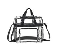 Gramigg Vedere Attraverso Tote Bag Con Tracolla Grande Capacità Viaggio Trasparente Borsa Per Le Donne Signora Sacchetto di Immagazzinaggio Trucco, Nero