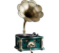 Grammofono Bluetooth vintage, ornamento nostalgico in stile europeo, giradischi in vinile americano, sistema audio creativo per soggiorno