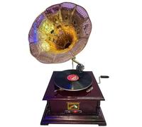 Grammofono con Bluetooth, FM, USB, scheda di memoria, giradischi 78 giri/min, lettore musicale retrò multifunzionale ed elegante decorazione per casa/ufficio