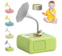 Grammofono educativo per bambini con 96 schede sonore, giocattolo musicale interattivo senza schermo, storie filastrocche e canzoni di apprendimento, ideale regalo per ragazzi e ragazze (verde)