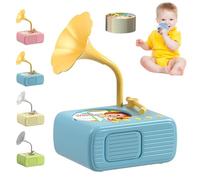 Grammofono educativo per bambini con 96 schede sonore, giocattolo musicale interattivo senza schermo, storie filastrocche e canzoni di apprendimento, ideale regalo per ragazzi e ragazze (blu)