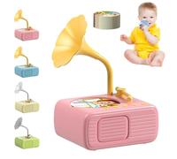 Grammofono educativo per bambini con 96 schede sonore, giocattolo musicale interattivo senza schermo, storie filastrocche e canzoni di apprendimento, ideale regalo per ragazzi e ragazze (Rosa)