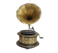 Grammofono Giocatore Originale di Lavoro Vecchio Forma Rotonda Migliore Wind up antiuqe Giocatore Decorativo