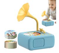 Grammofono per bambini con 96 carte, lettore musicale per storie fonografiche, lettore musicale per storie fonografiche per bambini giocattolo interattivo per l'apprendimento per ragazze e ragazzi