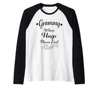Grammy Dove Gli abbracci Non finiscono mai - Nonna Preferita dei Nipoti Maglia con Maniche Raglan