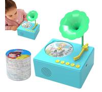Gramophone for Children Toy for Child Giocattolo musicale fonografico Turtonable Diverse applicazioni: con 96 carte piene di canzoni per, musica classica, storie e vo