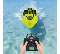 GramStudio Barca esca radiocomandata con GPS e 2 x 5200 mAh, telecomando da 600 m, con 2 scatole per esche, 99 punti di posizione, barca da pesca per fiumi, laghi e mari