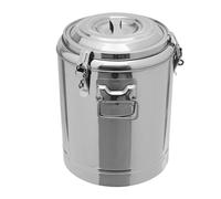 GramStudio Grande pentola per zuppa calda isolata, in acciaio inox 201, 20 l, per il trasporto, contenitore termico con anello in gomma e chiusura di serraggio (20 l)