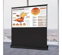 GramStudio Proiettore da terra Pull-up, tela portatile, 170 x 100 cm, home theater 16:9 con 4K/8K Full HD 3D, Gain 1.2, home theater