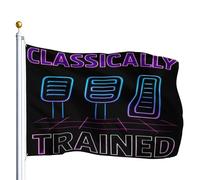 Gran Bandiera Classically Trained With Manual Car Pedals Driving Humor 2 Occhielli In Metallo Grande Bandiere Stampa Fronte-Retro Flagge Per Sports Events Events Business 90X150Cm