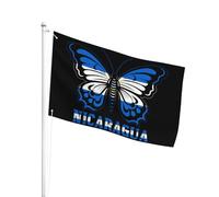 Gran Bandiera Da Dell'Individualità 90X150Cm Butterfly Nicaraguans Bandiera Da Cortile Resistente Ai Raggi Uv Bandiera Da Giardino Per Barca, Decorazione Domestica, Camion