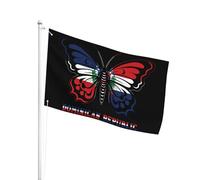 Gran Bandiera Da Giardino 90X150Cm Butterfly Dominican Republics Bandiera Da Personalizzata Resistente Ai Raggi Uv Bandiera Da Dell'Individualità Per Barca, La Fattoria All'Aperto, Feste