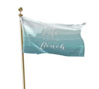 Gran Bandiera Life Is Better At The Beach Teal Wood Grain Bandiera