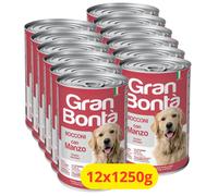 Gran Bontà Cane Bocconi con Manzo - 12x1230g Bocconi per cani Monge in promo %%
