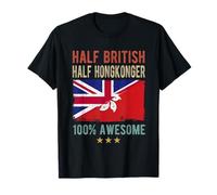 Gran Bretagna Hong Kong bandiera metà britannica mezza bandiera Hong Konger Maglietta