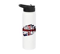 Gran Bretagna Union Jack e gocce di pioggia Stainless Steel Insulated Water Bottle
