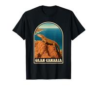 Gran Canaria Isole Canarie Vintage Lizard Design Maglietta