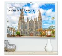Gran Canaria - Natur trifft Geschichte (hochwertiger Premium Wandkalender 2026 DIN A2 quer), Kunstdruck in Hochglanz: Der Kalender präsentiert Gran ... und beeindruckenden historischen Bauwerken.