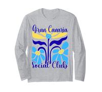 Gran Canaria Social Club Isole Canarie Astratto Boho Fiore Maglia a Manica