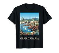Gran Canaria Spagna Isola costiera Retro Travel Maglietta
