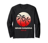 Gran Canaria Spagna Palma Spiaggia Tramonto Design Maglia a Manica