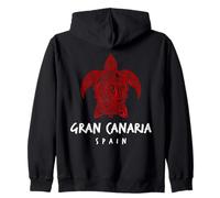 Gran Canaria Spagna Tribal Sea Turtle Ocean Art Design Felpa con Cappuccio