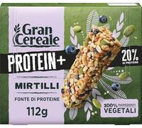 Gran Cereale, Barrette Proteiche con Mirtilli, Semi di Zucca e Quinoa, Snack di Frutta Secca con Proteine, Confezione da 4 Barrette