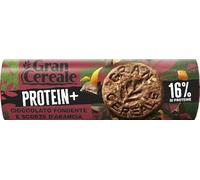 Gran Cereale, Biscotti Proteici Protein+ Cioccolato e scorze d'arancia, con 16% di Proteine e Ingredienti 100% Vegetali, Biscotti da colazione, Tubo da 250g