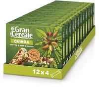Gran Cereale, Snack Barrette con Frutta Secca, Uvetta, Semi di Zucca e Quinoa Soffiata - Colazione e Snack Dolce - 12 Confezioni da 4 Barrette