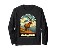 Gran Paradiso Italia Alpi Stambecchi National Park Design Maglia a Manica