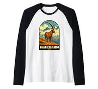 Gran Paradiso Italia Alpi Stambecchi National Park Design Maglia con Maniche Raglan