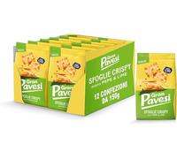 Gran Pavesi Cracker Le Sfoglie Crispy Gusto Lime e Pepe, Cotte al Forno, Snack Salato e Croccante, Senza Olio di Palma, 12 Confezioni da 150g