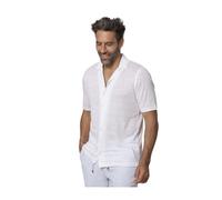 Gran Sasso - Camicia a Maniche Corte in Lino Bianco - -Shirts -Uomo -Bianco -L