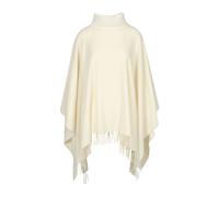 Gran Sasso - Poncho a Collo Alto con Frange - - Jackets - Donna - Bianco - S