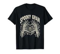 Gran Scheletro Cuore Spooky Halloween Floreale Maglietta